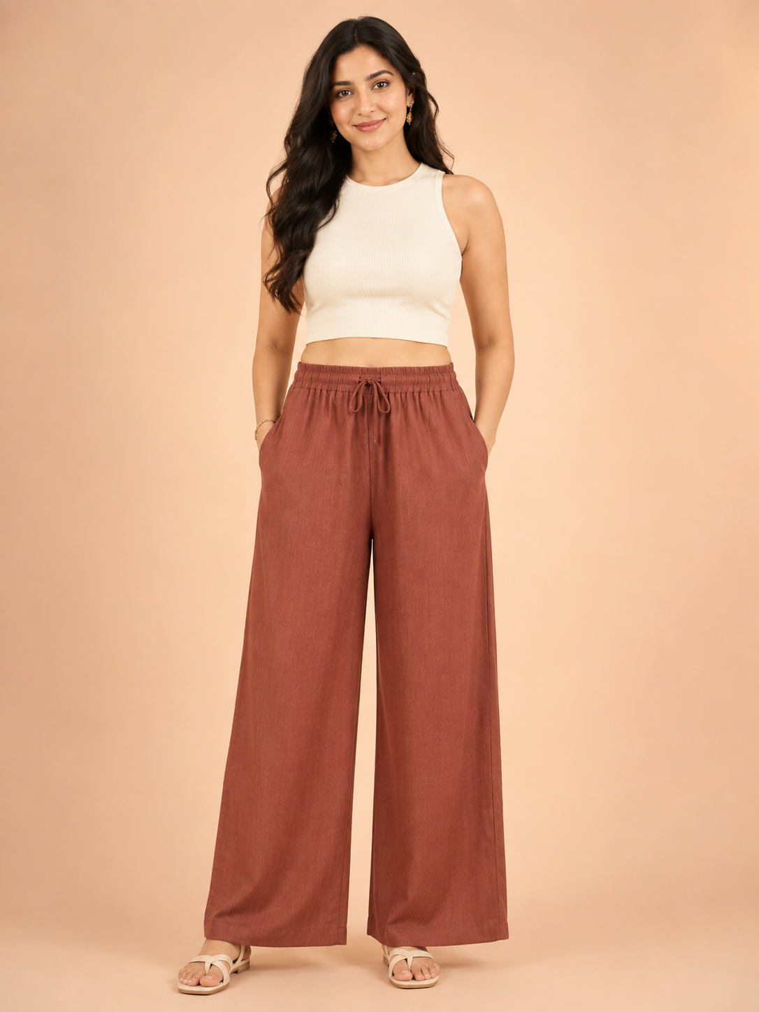 Rust Linen Palazzo