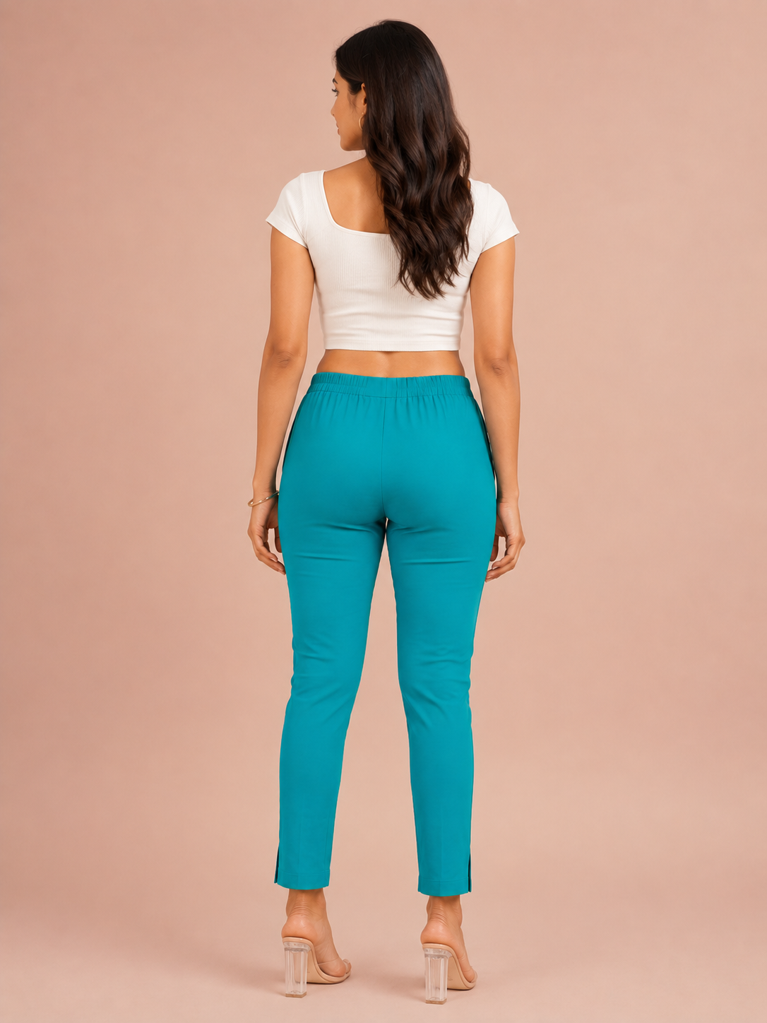Sea Green Lycra Stretch Pants