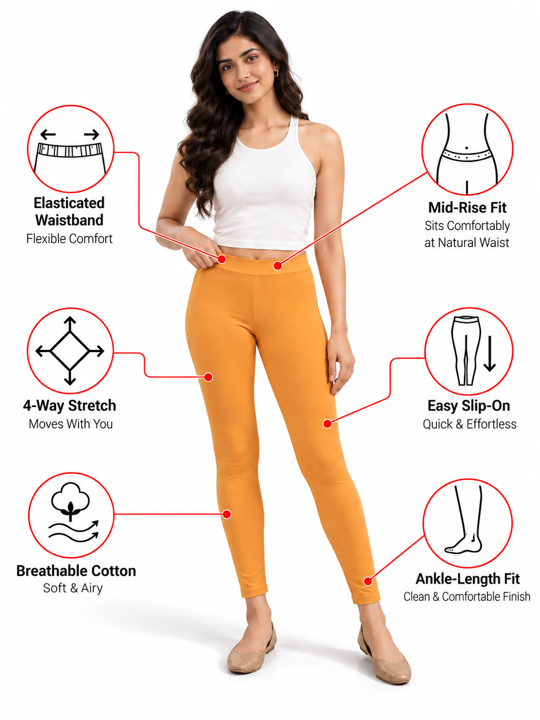 Turmeric Ankle Length Leggings