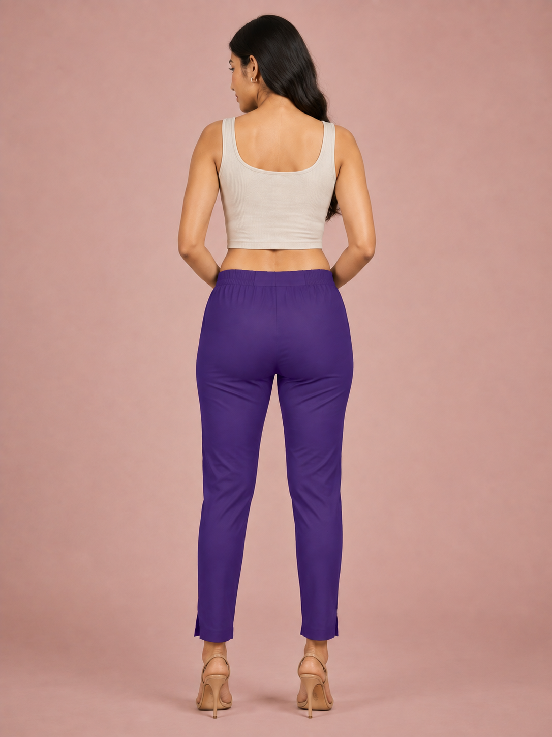 Violet Lycra Stretch Pant