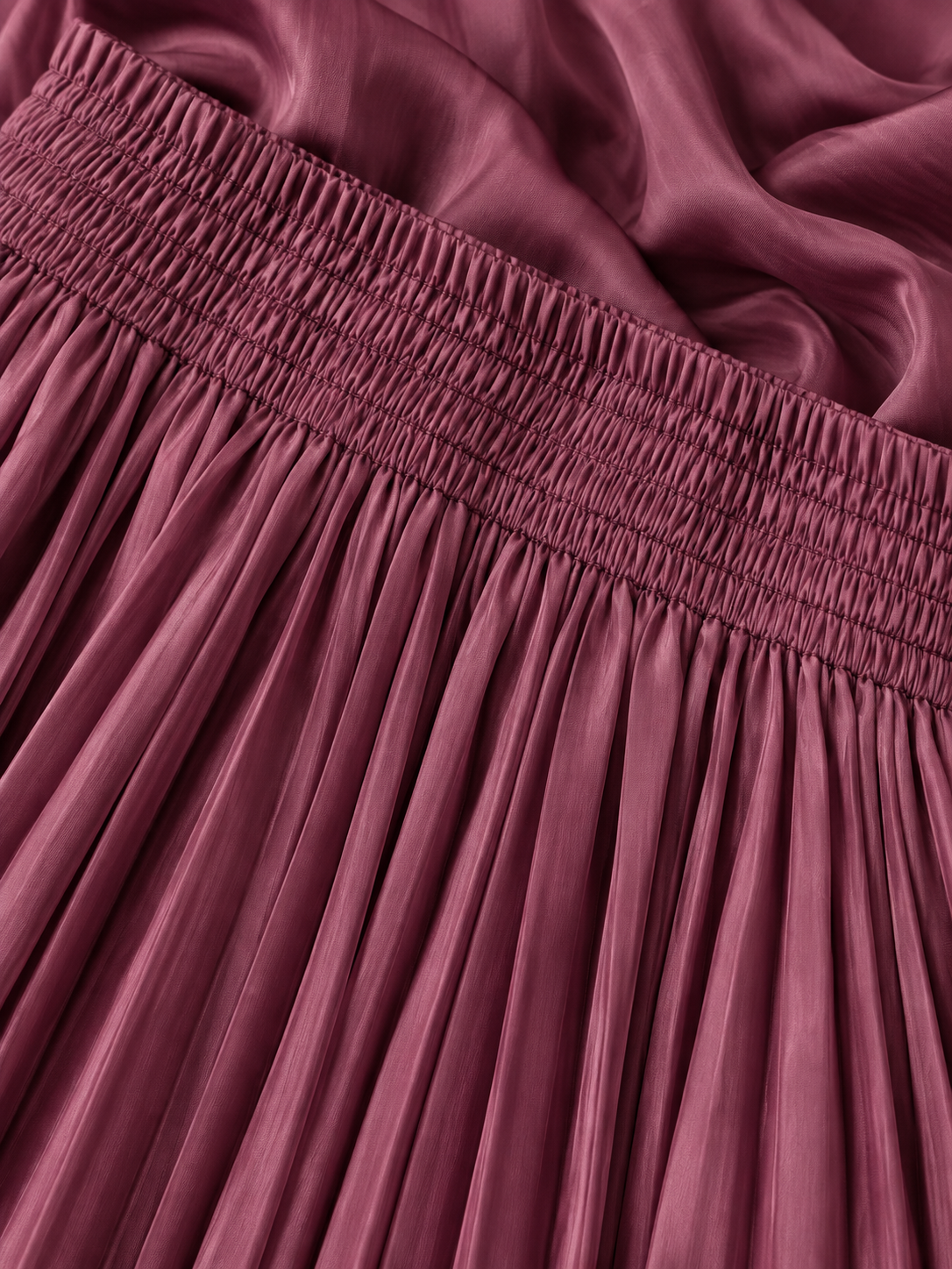 Violet Satin Silk Small Pleated Skirt