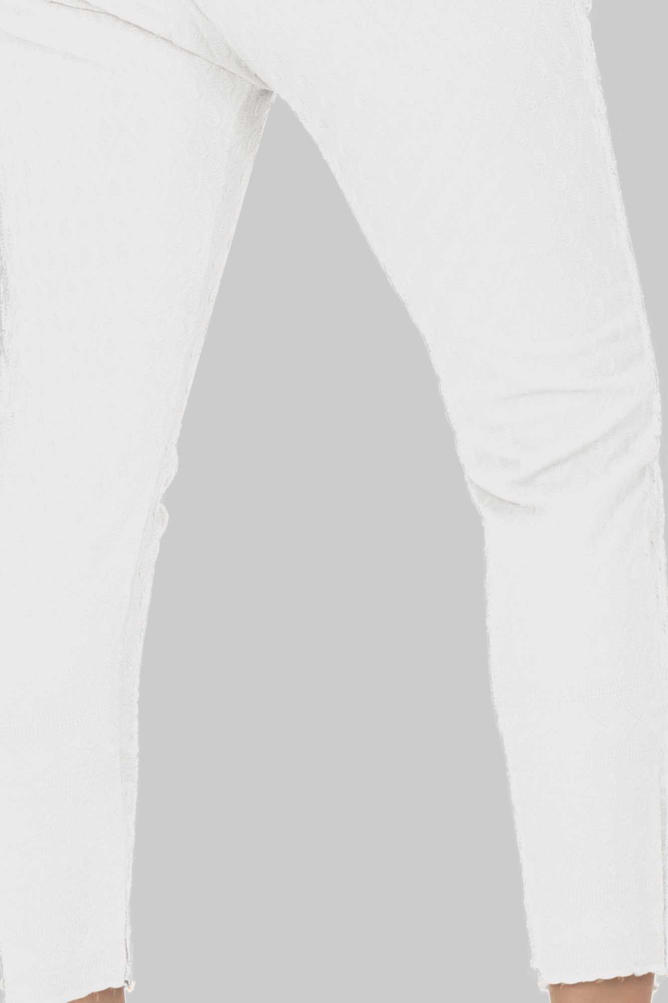 White Rayon Chikan Pant