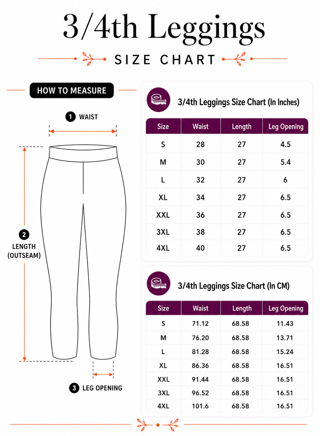 White 3/4th Leggings