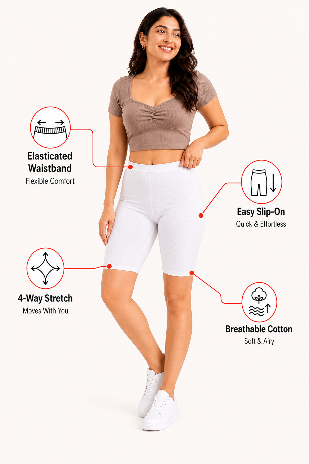 White Cycling Shorts