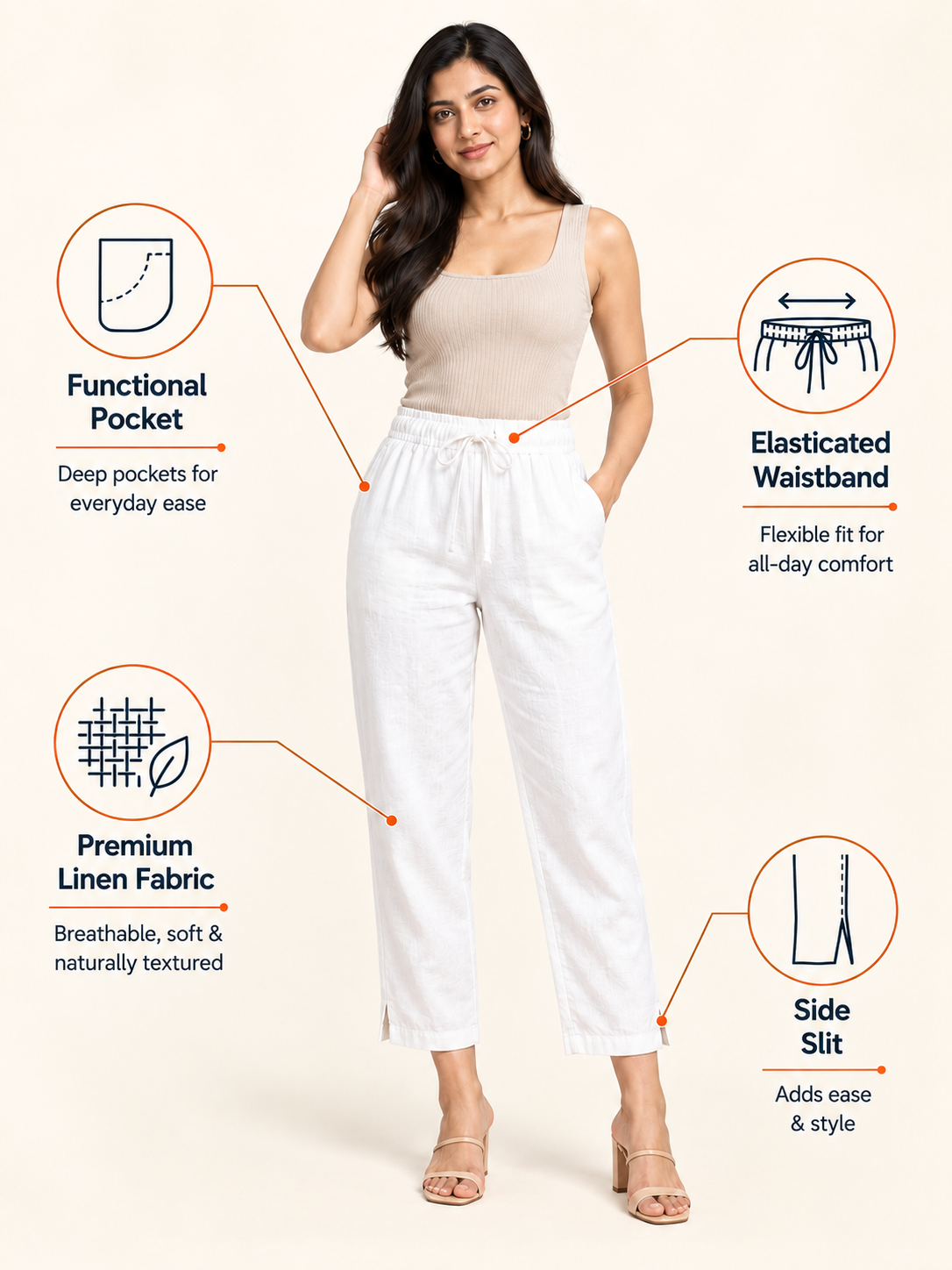 White Linen Pant