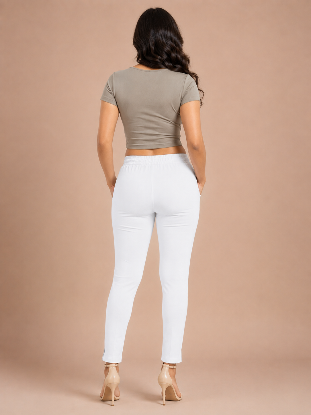 White Lycra Stretch Pant