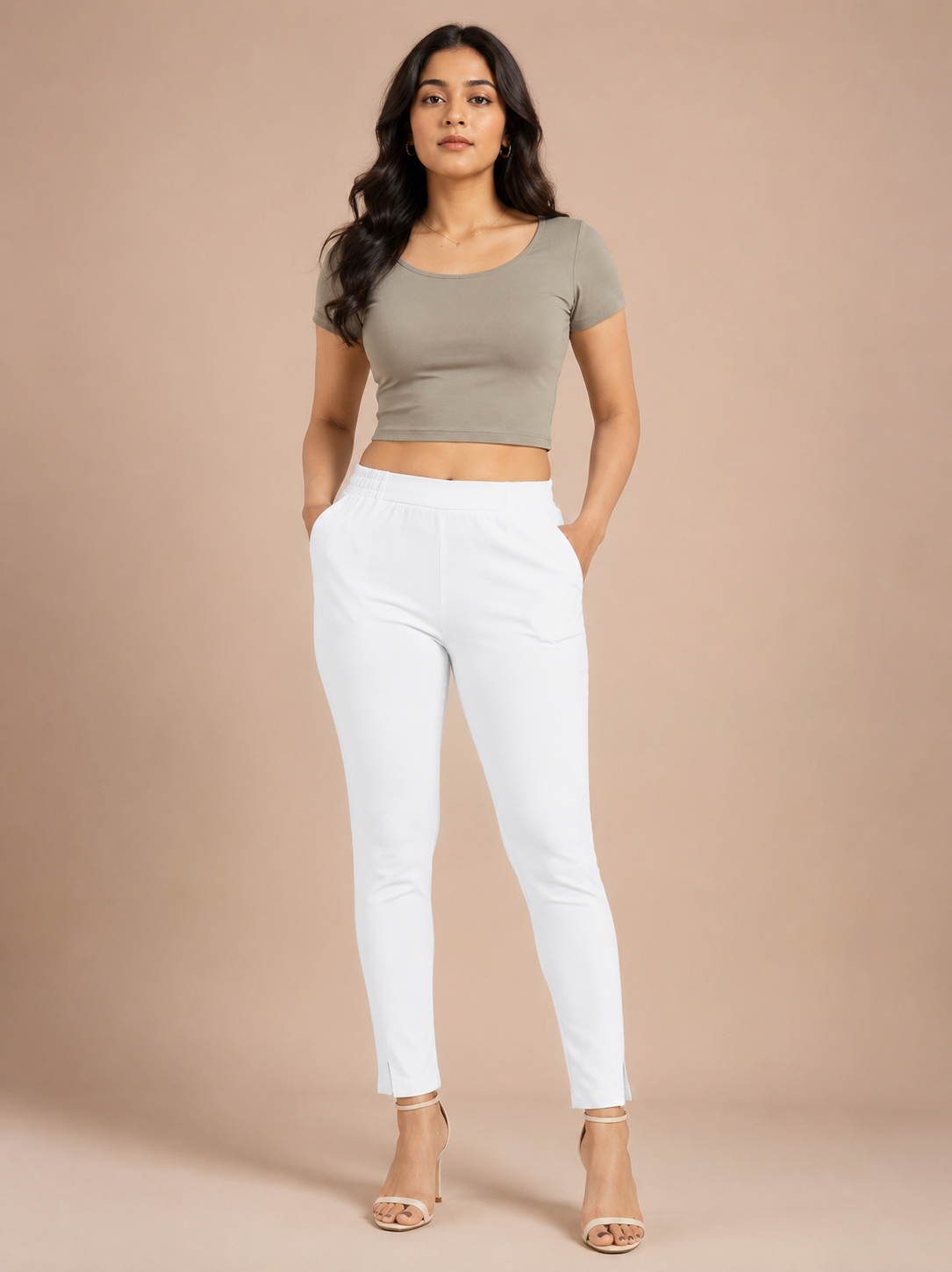 White Lycra Stretch Pant