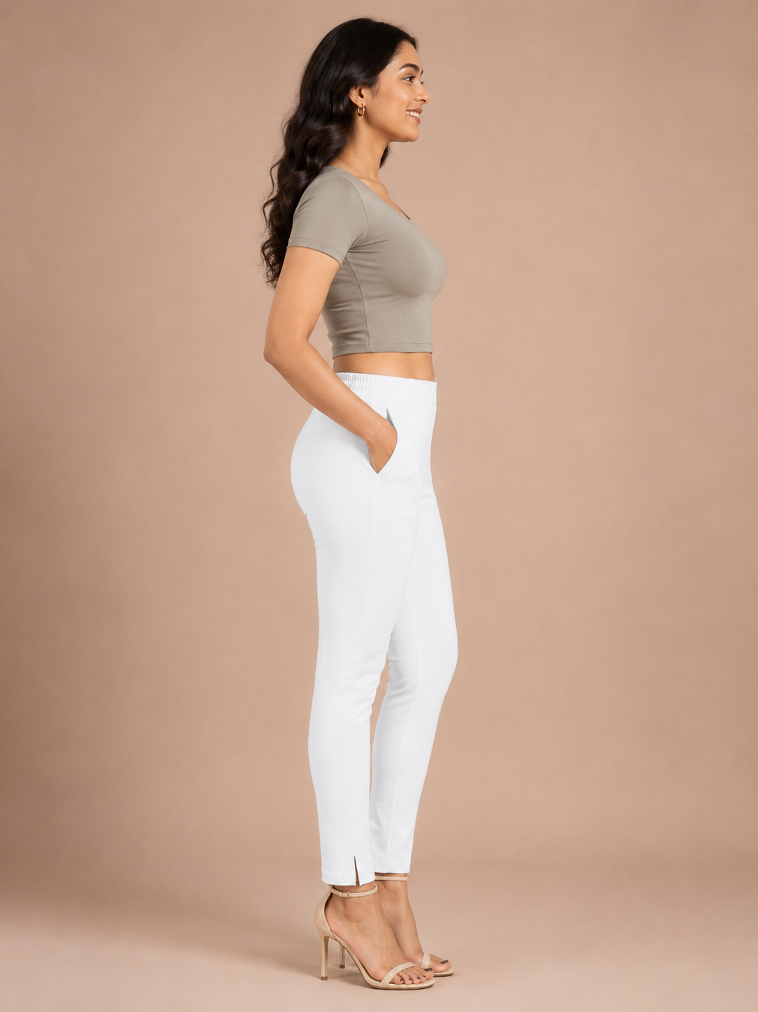 White Lycra Stretch Pant