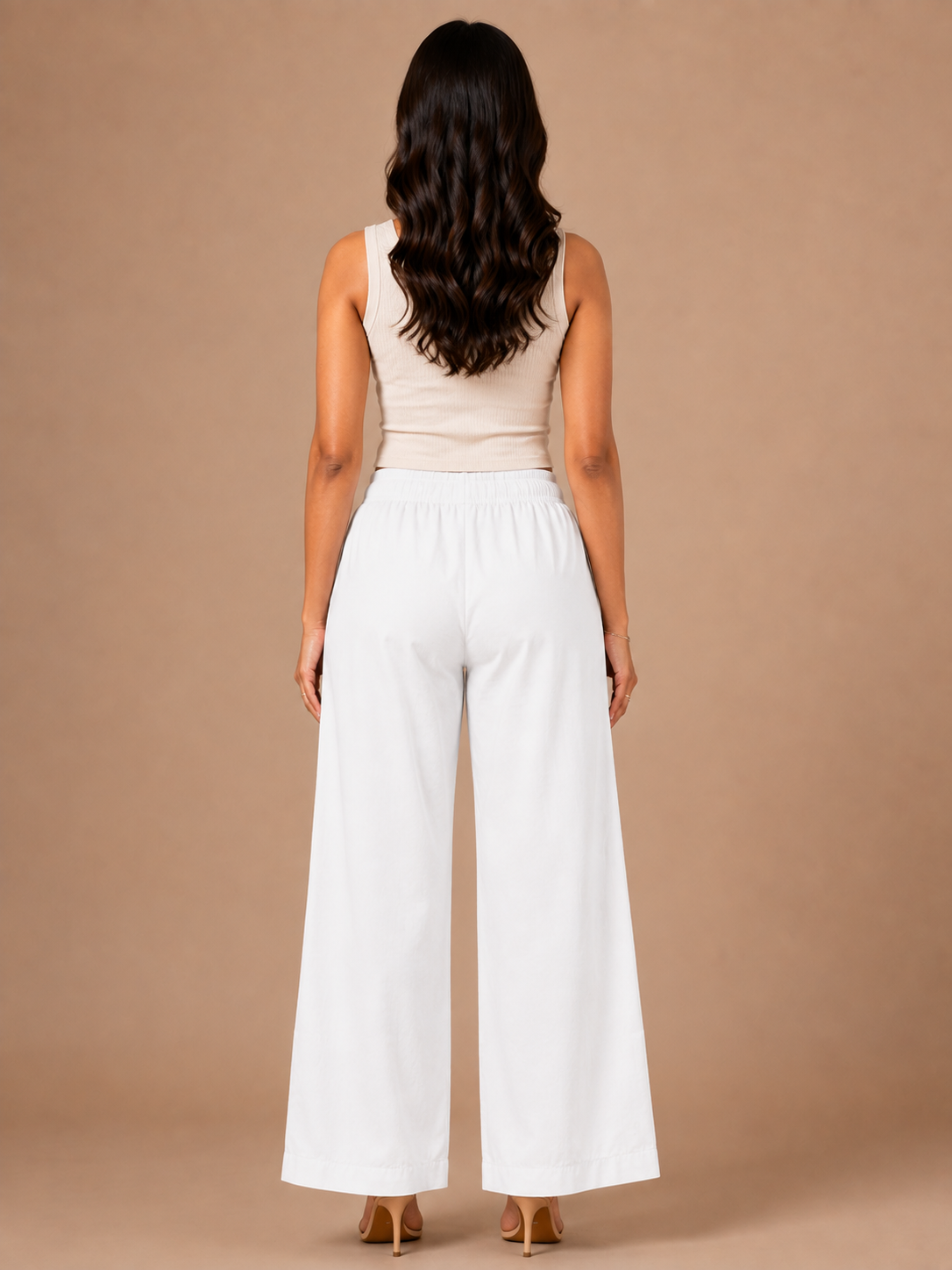 White Pocket Premium Rayon Palazzo