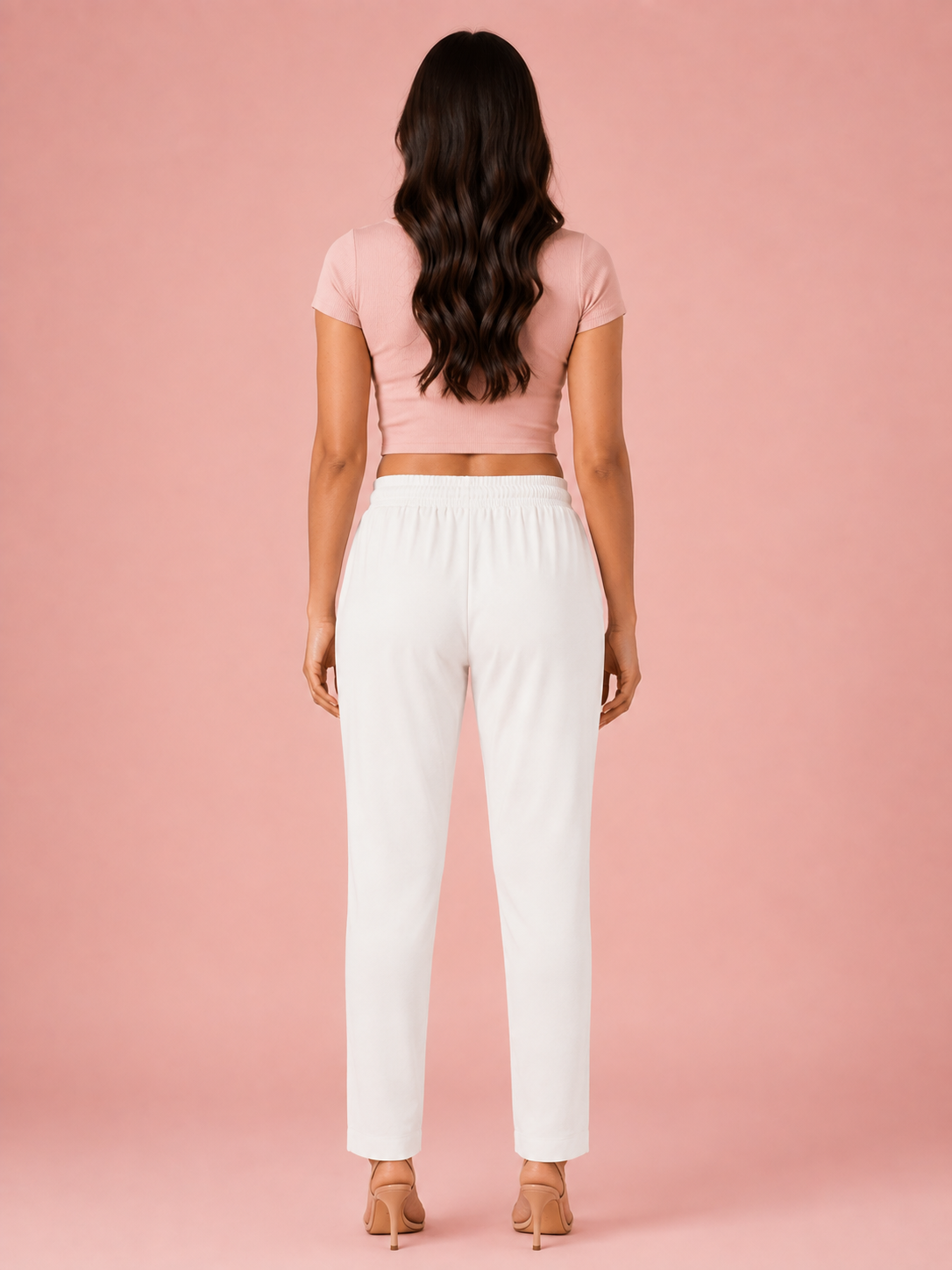 White Premium Rayon Narrow Fit Palazzo