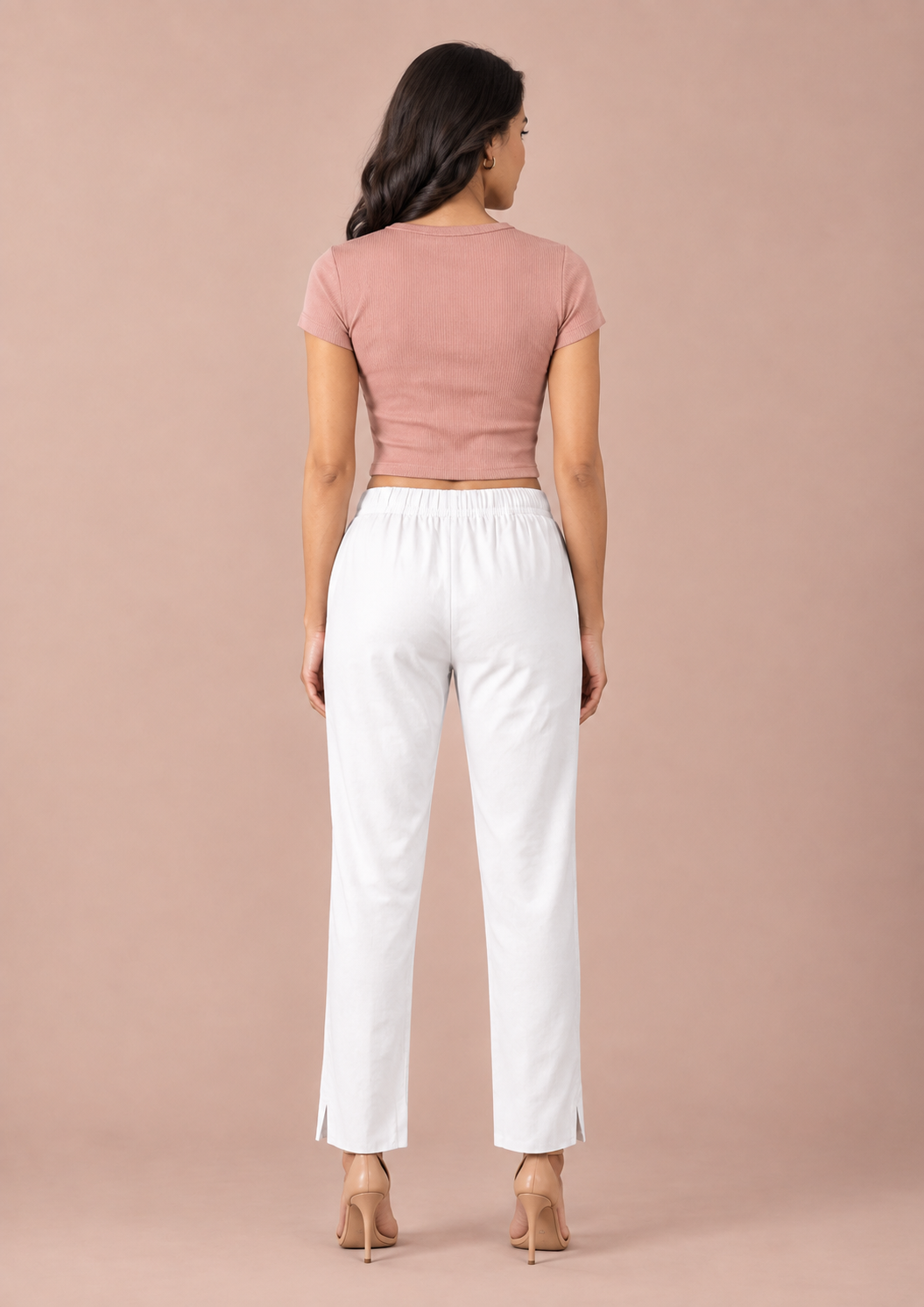White Rayon Silk Pants