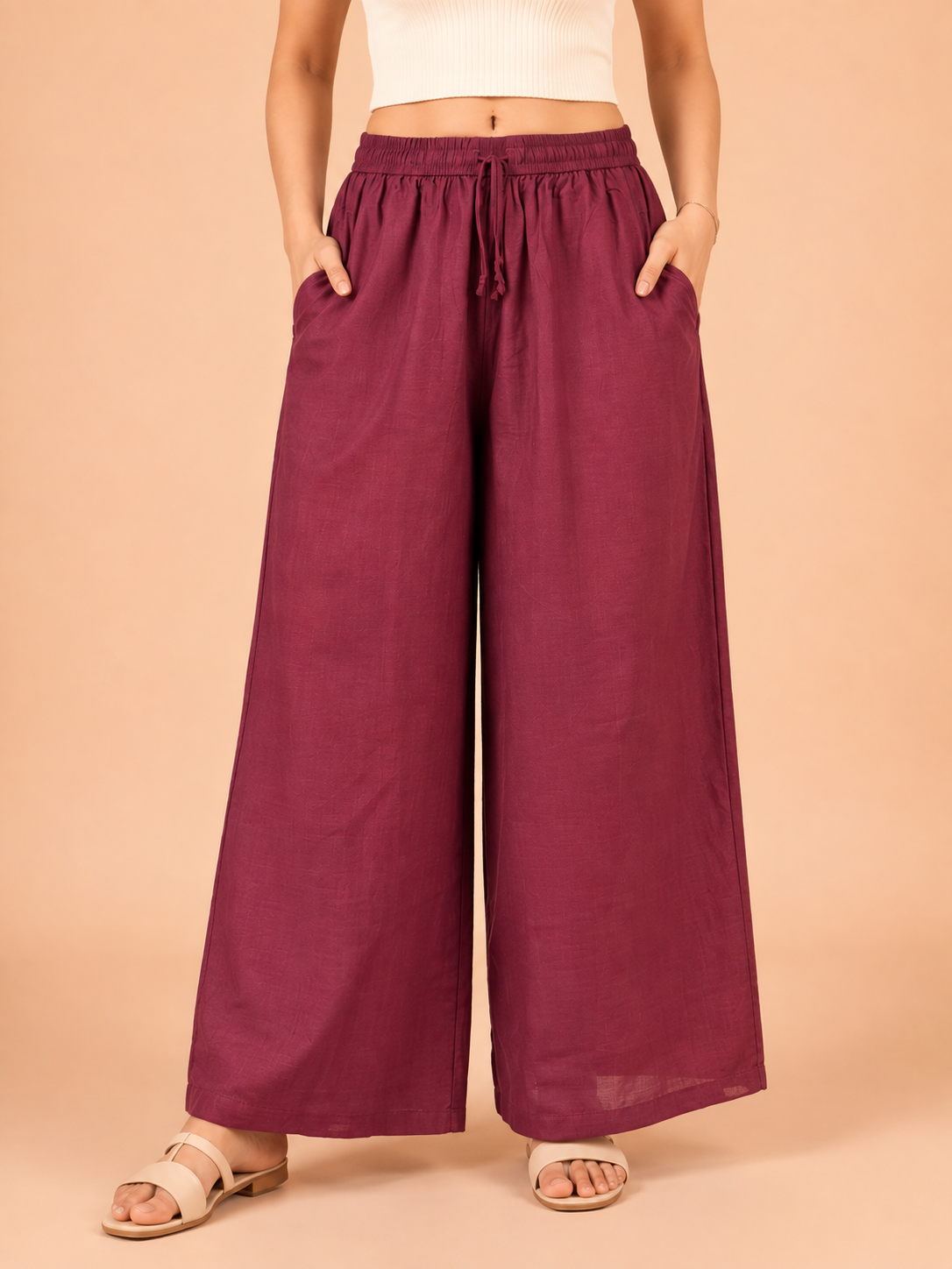Wine Linen Palazzo