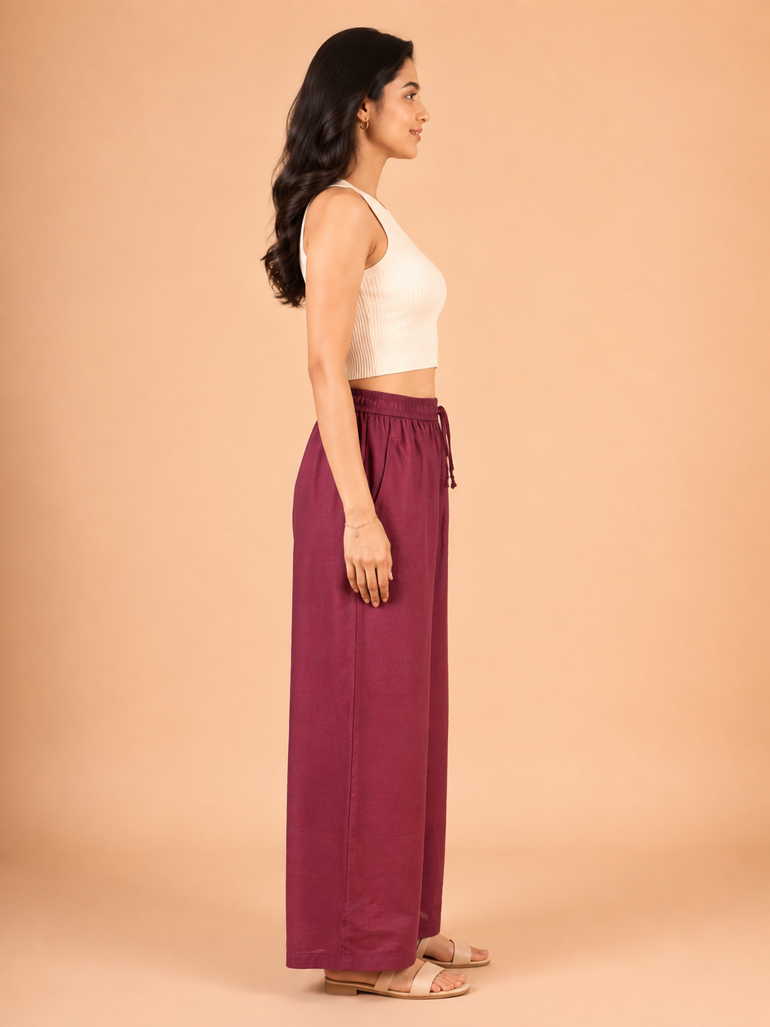 Wine Linen Palazzo
