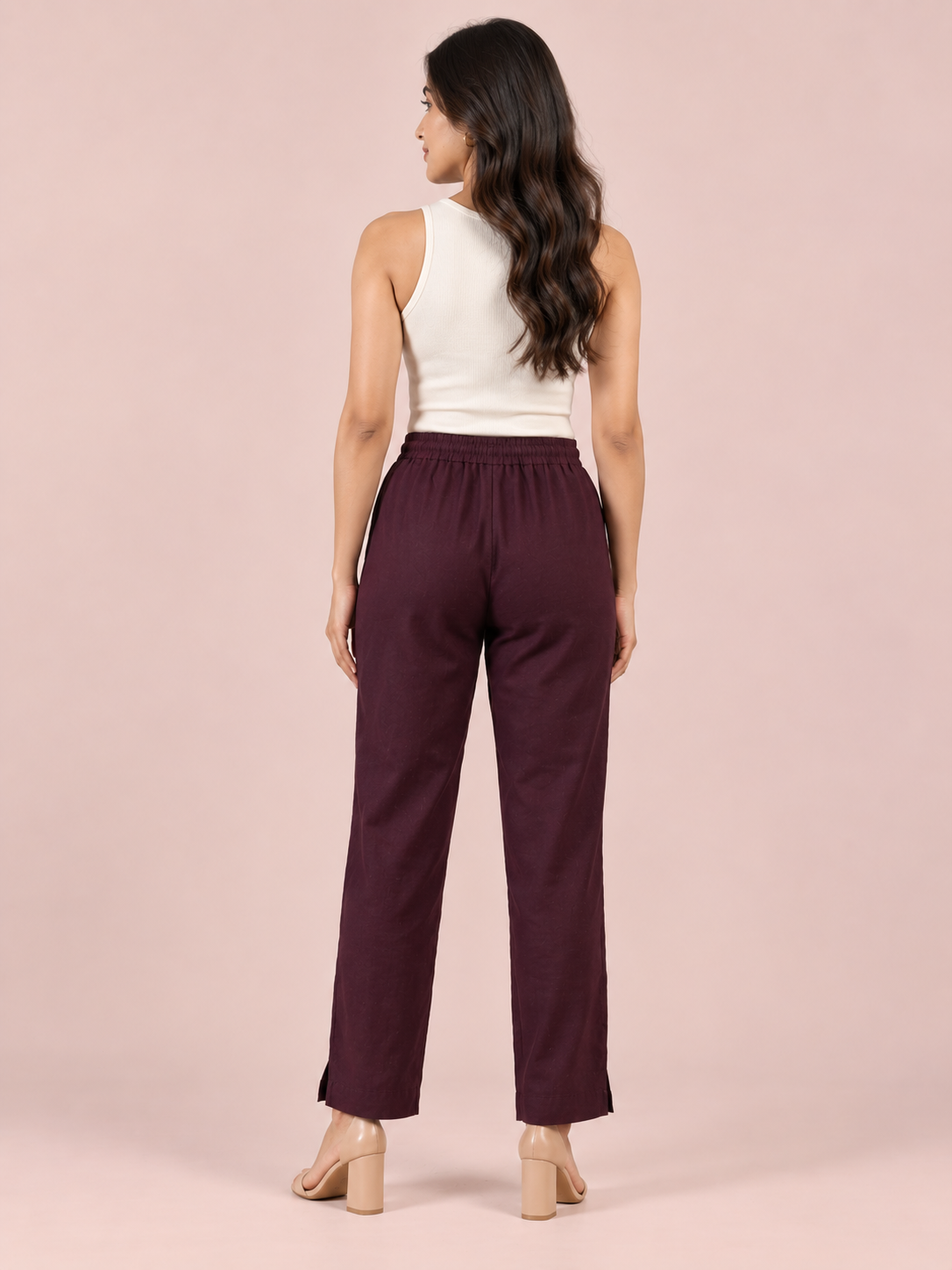 Wine Linen Pant