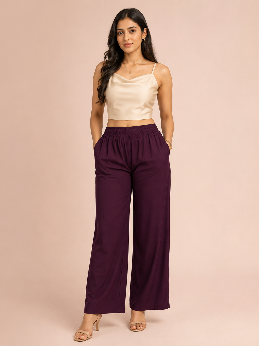 Wine Pocket Premium Rayon Palazzo