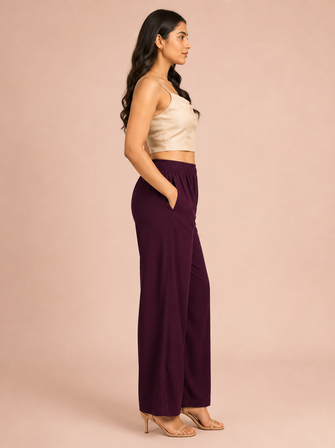 Wine Pocket Premium Rayon Palazzo