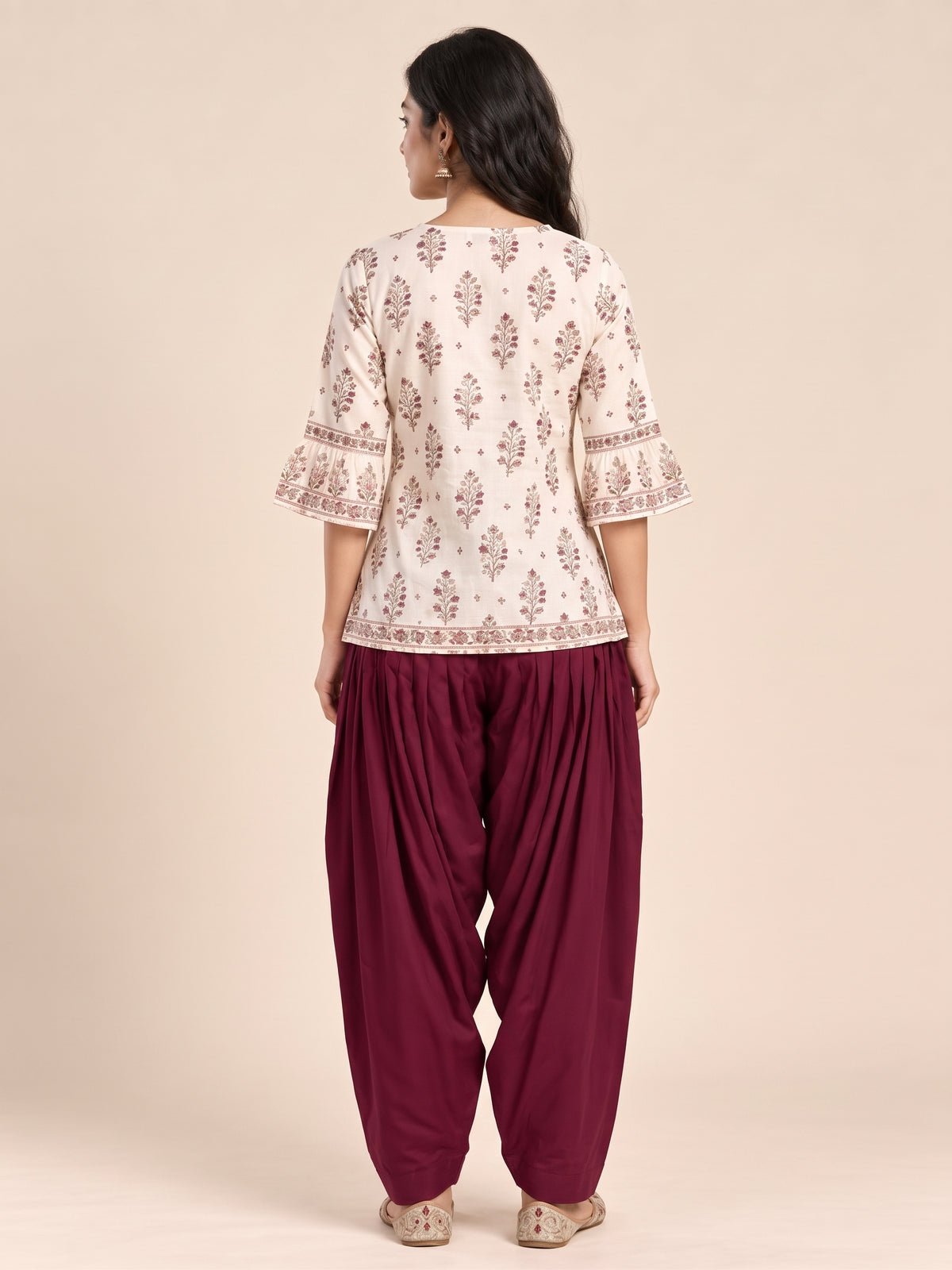 Wine Rayon Full Patiala Salwar