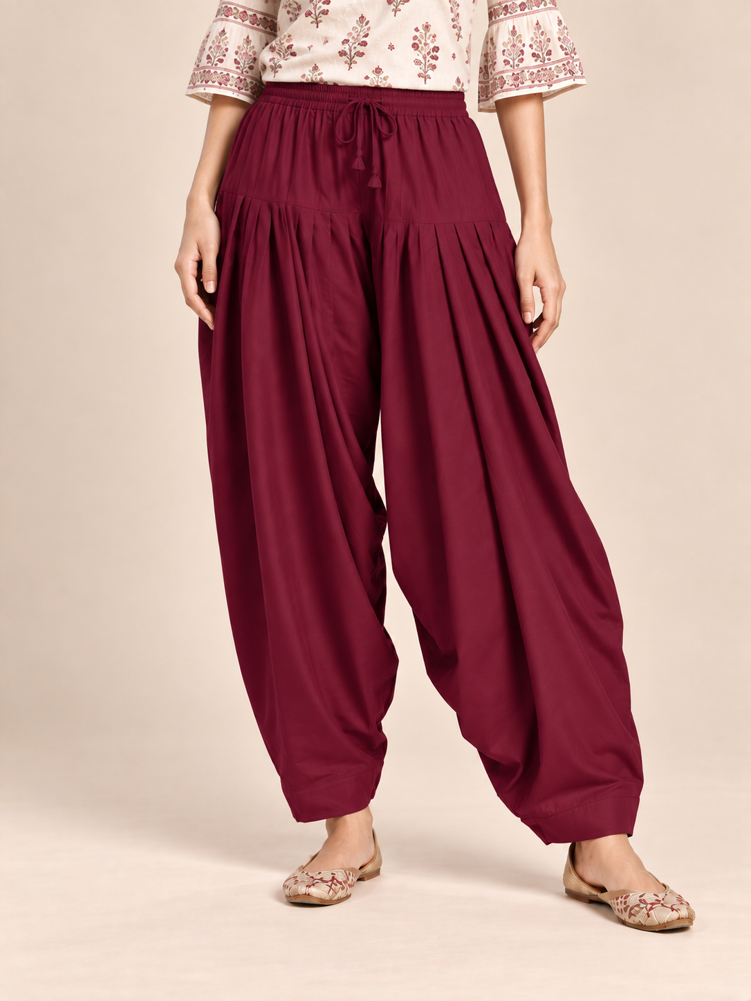 Wine Rayon Full Patiala Salwar