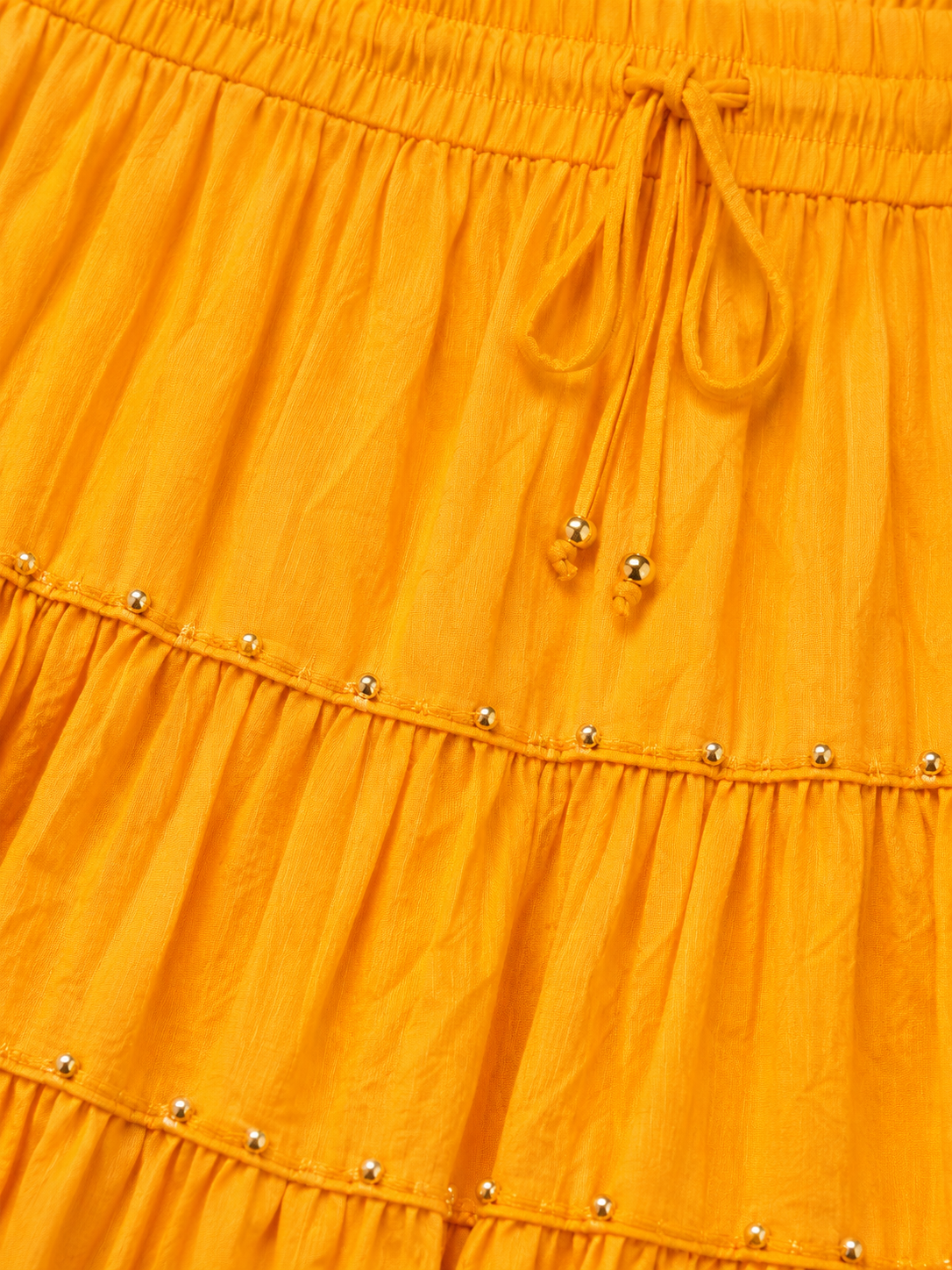 Yellow Cotton Gold Beads Skirt