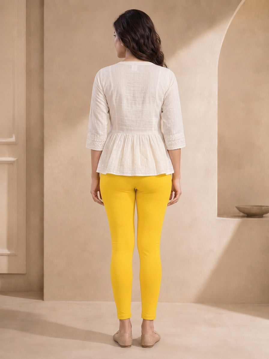 Yellow Gold Ankle Length Leggings