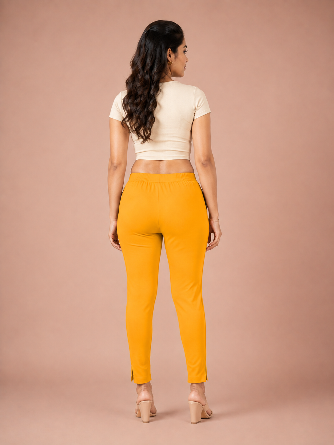 Yellow Lycra Stretch Pant
